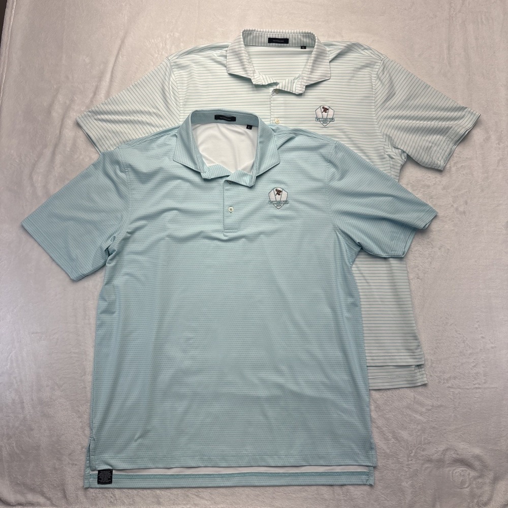 Bundle of 2 Turtleson Golf Polo Large Mint "Williams Cup" Performance Preppy